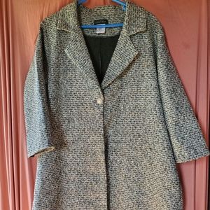 Slinky brand SZ 1X tweed style jacket/ blazer with 3/4 length sleeves